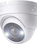 5MP Full Color Night Vision Dome Security Camera With Visible White LED Lights Outdoor Metal Housing Built Tough For 65ft Night Vision 2.8mm Wide Viewing Angle TVI CVI AHD Compatible Works With 5MP And 8MP DVR Only, front view
