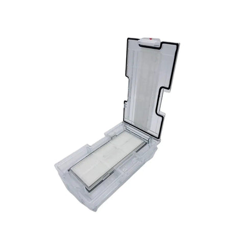 Replacement Dustbin For Roborock S8 Pro Ultra Robot Vacuum Dust Box Storage Container with lid open, transparent design.