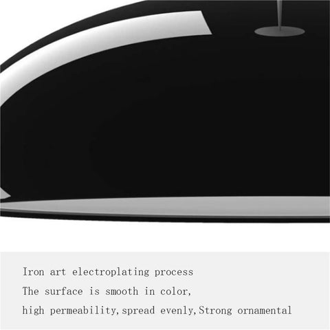 Close-up of black finish Industrial Nordic Aluminum Pendant Light With E27 Base, Modern Minimalist Hanging Lamp, smooth surface detail