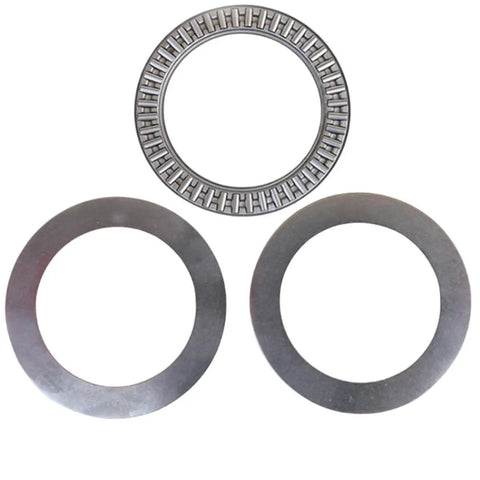 Thrust Needle Roller Bearing Set 20x35x4mm with 4 washers for mower power steering, heavy duty axial bearing AXK2035 2AS 2 pack.
