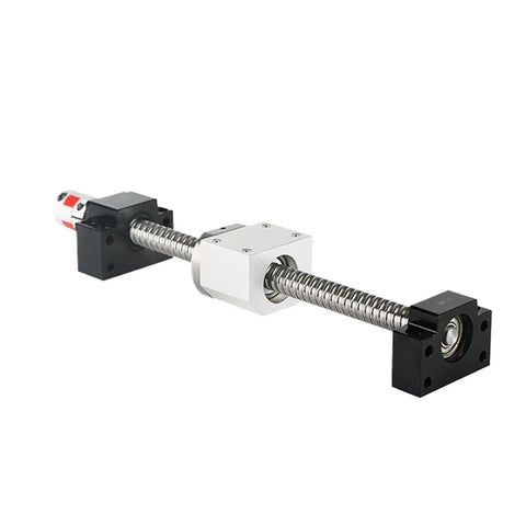 Built Tough Carbon Steel SFU2005 Ball Screw And Motor Spindle Kit For Engraving Machines 1500Mm showing smooth rod and mounts.
