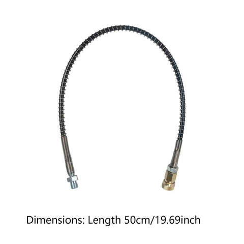 Heavy Duty Pneumatic Hose Rock Solid Anti Knot Design For High Pressure Tank Filling With Brass Steel Fittings And Zero Leak Guarantee Rated 4500 Psi, 50cm length.