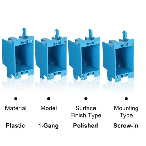 16 Pack 1 Gang Old Work Retrofit Electrical Box for Wall Switch and Outlet Installations, 14 Cu In PVC Junction Box, DIY Friendly, Easy Mounting for Construction and Renovation, Durable Non Conductive Plastic, blue 1-gang plastic old-work boxes