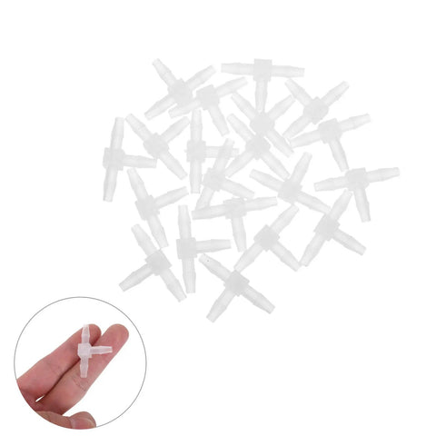 20 Pieces Plastic Reducing Tee Fittings Set, Leakproof No Fuss T Shaped Pipe Connectors, Easy Install, Stable Flow, Ideal For Chemical And Mechanical Industries, Multi Industry Pipe Adapters, white plastic T fittings in hand