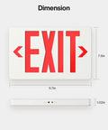 Six Pack Red LED Exit Signs Double Sided With 90 Minute Battery Backup For Emergency Exits High Visibility 6 Inch Letters Visible From 100 Feet With Arrow Knockouts And Durable Acrylic Faces For Long Term Hallway Safety, 11.7in x 7.6in