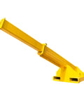Heavy Duty Adjustable Mobile Crane Telescopic Boom With 11000 Lb Forklift Rig And Truss Jib Lifting Hoist, yellow steel crane boom with hook.