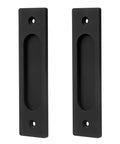 2 Pack 7 Inch Sliding Barn Door Handles Matte Black Rectangular Pocket Door Pulls For Farmhouse Rustic Style Sliding Closet Door Hardware Heavy Duty Universal Design For Pocket Doors Barn Doors And Cabinet Doors