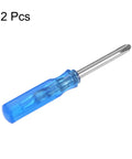 Tough As Nails 2 Piece PH1 Mini Phillips Screwdriver Set With 2.5mm Magnetic Cross Bit And Snug Comfort Grip crafted from premium steel, showing blue comfort grip.