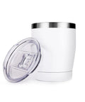 Built Tough 304 Stainless Steel Insulated Travel Mug with clear leakproof lid, 11.5 CM tall, perfect for daily errands.