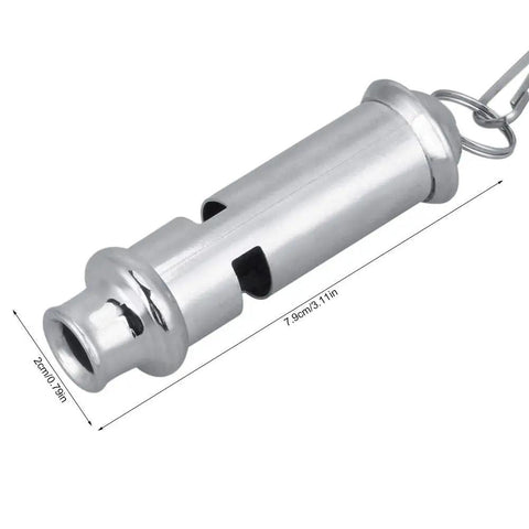 Stainless Steel Ultrasonic Pigeon Whistle With Lanyard For Bird Training And Pet Behavior Improvement, size 7.9 x 2 cm, silver.