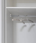 Beefy Heavy Duty Zinc Alloy Closet Rod End Support Bracket For Clothes Hanging Bar, Silver, installed in wardrobe