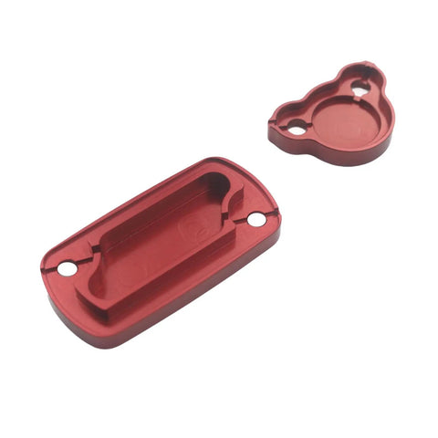 CNC Aluminum Front And Rear Brake Fluid Reservoir Caps In Red For Honda CRF Series From 2002 To 2024 Including CRF150R CRF150RB