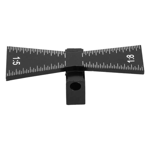 Heavy Duty Aluminum Alloy Dovetail Marking Gauge And Woodworking Scriber Ruler For Cork And Solid Hardwood Joinery Featuring Hella Precise Scale Etchings With A No Fuss Design, showing 1:5 and 1:8 engraved slots.