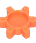 Plum-Shaped Rubber Coupling Pad For Jaw Couplings, Pro-Grade Flexible Shock Absorbing Cushion That Reduces Vibration, Orange