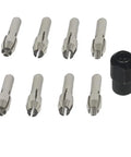Quick Change Rotary Collet Set With Clamping Nuts For Dremel Tools 9Pcs Stainless Steel Four Claw Holder No Fuss Easy Swap Fits 4000 3000 8200