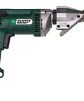 Pro Grade Heavy Duty Electric Fiber Cement Siding Cutter With Six Point Five Amp Motor And Precision Blades side view with green handle