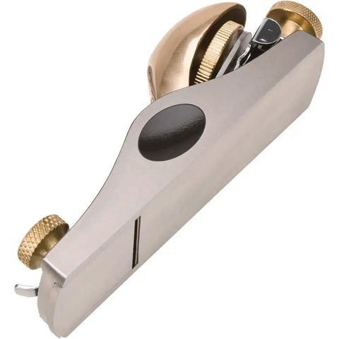 Side view of Adjustable Block Plane With 1-3/8 Inch Blade For Woodworking, 6-Inch Hand Plane With Bronze And Cast Iron Build.