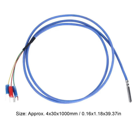 PT100 Temperature Sensor Probe RTD 4x30mm Waterproof Rugged Built To Last Industrial Grade With Silver Plated PTFE Wire 1m Cable