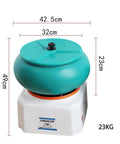 17 Inch Vibratory Tumbler Polisher For Stone And Jewelry, blue bowl on white base with precise dimensions, Rock Polishing Machine For Jade And Agate