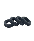 High Grip RC Racing Tire Skins For 1/28 Scale Cars showing flexible rubber texture and upgraded traction design.