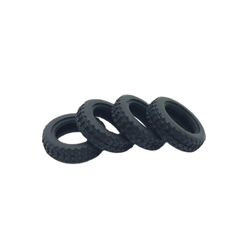 High Grip RC Racing Tire Skins For 1/28 Scale Cars showing flexible rubber texture and upgraded traction design.