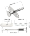 Heavy Duty Spring Loaded Plunger Latches For Cabinet Doors And Toolbox Catches with dimensions and parts in stainless steel.