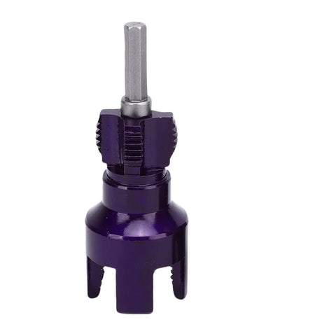 Dual Function Pipe Thread Cutting Tool Set For Internal And External Threads, DIY Friendly Design, Works On One Half Inch And Three Quarter Inch Pipes, Crafted From 40Cr Alloy Steel, Heavy Duty Hex Shank For Easy Electric Drill Threading, Two Pack, purple pipe thread cutter with hex shank