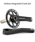 Lightweight Hollow Integrated Mountain Bike Crankset with 28/30T Chainrings, Aluminum Alloy, shown with crank arms and spindle.