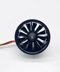 Front view of 30mm 12 Blade EDF Ducted Fan With 1108 Brushless Outrunner Motor For Model Jet Aircraft 3S And 4S Versions Delivers Beefy 200g Thrust On 3S And 240g On 4S Lightweight 15g EDF Unit With Matte Finish.