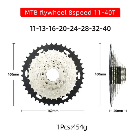 8 Speed Wide Ratio Cassette 11-40T For Mountain Bike And Road Bicycle Fits SRAM And Shimano 8 Speed Systems No-Fuss Install