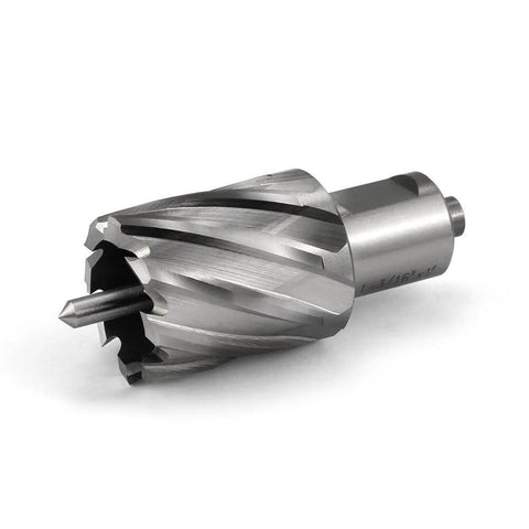 Annular cutter, 1-3/16 in diameter, 3/4 in Weldon shank, HSS, side view for magnetic drill press