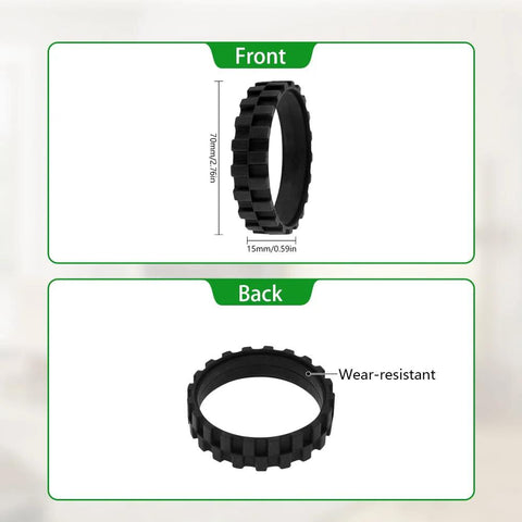 Replacement Front Caster Wheel And Tire Kit For Roomba 500 600 700 800 900 E And I Series Vacuum Robots tire dimensions front and back view