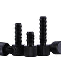 Black Stainless Steel Circle Thumb Screws Set Twenty Pieces M2 X 5mm Knurled Head Plain Type Metric Manual Adjustment Screws