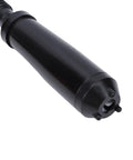 Close-up view of the black nozzle of the Handy Cordless Fuel Transfer Pump With Built In Rechargeable Battery.