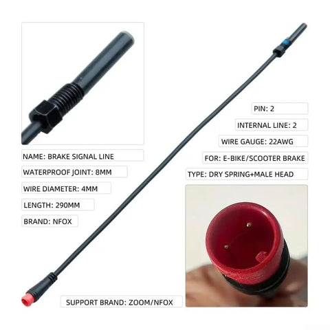 Premium 21CM E Bike Brake Sensor Wire With Rapid Power Cut Off For NFOX And Compatible Electric Bikes Featuring Durable Steel Core Heavy Duty Induction Cable Ensures Instant Safety Stop Any Time, 21cm 22AWG brake signal line