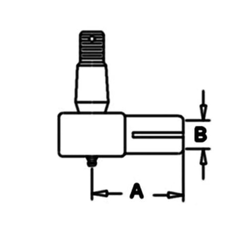 High Quality Tie Rod End For 530CK Tractor Replacement Part Replaces A40963 OE Grade Steering End With Durable Ball Joint Linkage Easy Install And Long Lasting Performance, dimension diagram A and B