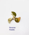 32mm Brass Right Hand Three Blade Propeller for RC Submarines with M3 Shaft Hole on white background, reverse view