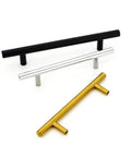 Brushed Gold T-Bar Cabinet Pulls 4 Pack Modern Hollow Drawer Handles Kitchen Hardware 150mm Total Length 96mm Hole Center Spacing