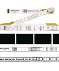 Five Eighths Inch Six Foot Brick Mason Wood Rule with Red End for Bricklaying Projects, brass joints, and precise spacing marks.