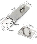 Stainless Steel Door Hasp Latch 5 Inch Extra Thick Packlock Clasp Lock With Screws Brushed Finish