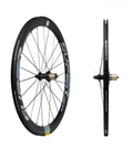 Carbon Fiber Road Bike Wheels 700C Clincher Wheelset 50mm Deep Rim 23mm Wide Matte Silver Basalt Braking Surface V Shaped Design