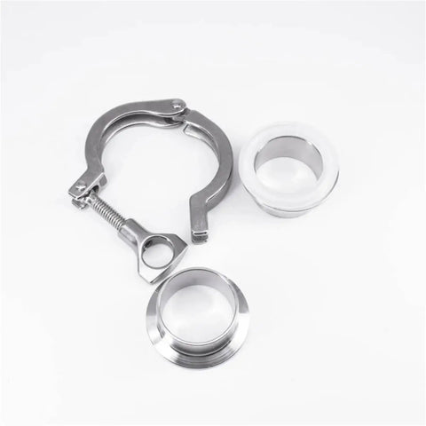 Tri Clamp Set 0.5 Inch Through 10 Inch Stainless SUS316L Sanitary Weld Ferrule Pipe Fittings With PTFE Gasket Food Grade