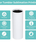 Butcher Paper For Sublimation Heat Press 210 Sheets 8.3 By 9.4 Inch Fits 20 Oz Skinny Tumblers Mugs And Bottles No Cutting No Waste No Hassle Protect Heat Press shown with features like no waste and high temperature resistance.