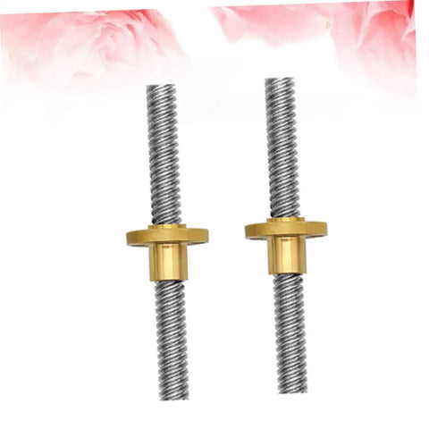 Two Pack Stainless Steel Lead Screw Rod With Nut For Stepper Motor And 3D Printer Applications