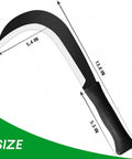 Heavy Duty Machete For Yard Work And Tree Cutting Built Tough Carbon Steel Blade Sickle Knife with 14 inch size dimensions