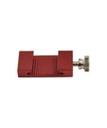 Ruler Stop Fence For Precision Marking And Quick Straight Lines, 20mm Spacing With 26mm Block, Steel Construction, Adjustable Groove And Locking Screw, Built Tough And Easy Setup For High Accuracy Projects, red steel ruler stop fence with locking screw