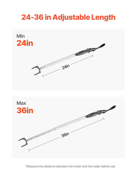 Adjustable 24 To 36 Inch Transom Saver For Outboard Motors Up To 100HP Heavy Duty Head Rust Resistant No Fuss Install Universal Fit For Roller And Trailer Keeps Transom Safe During Towing