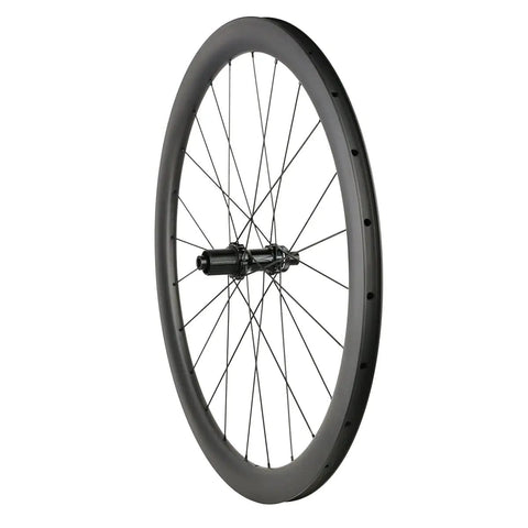 Image of Beefy Carbon Wheelset 700C Disc Brakes 45mm Tubeless Ready Clincher Road Bikes Lightweight Toray T700 Rim