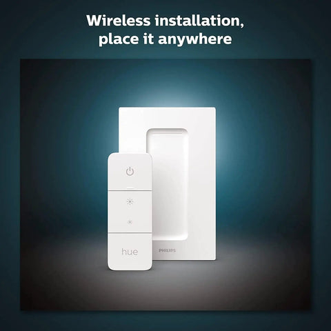 Smart Wireless Dimmer Switch V2 For Hue Lights No Bridge Needed Setup Is A Breeze Battery Powered Dimmer with wall plate display
