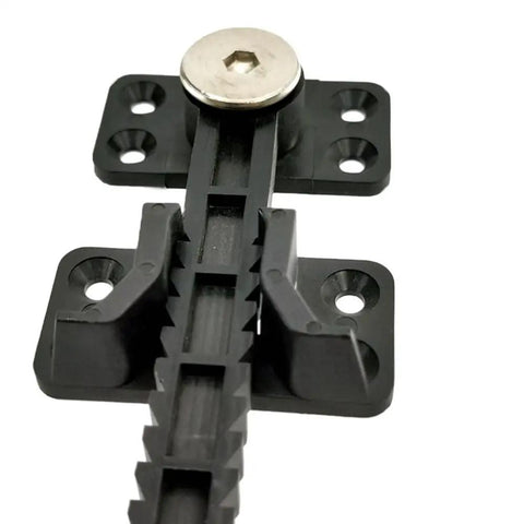 Rock Solid Sectional Sofa Connectors Heavy Duty Couch Brackets Plastic Furniture Clips With Screws Adjustable Locking Tabs close-up view showing serrated grip and locking mechanism.